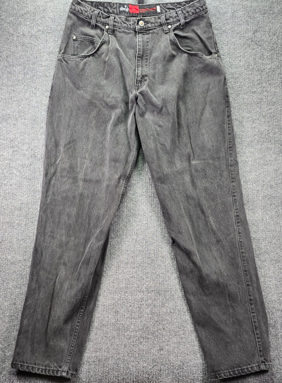 Vintage Levis Silver Tab Jeans Mens 36x34 (34x33) Loose Faded Black Denim USA